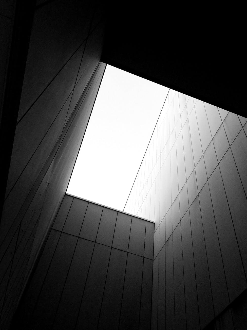 modern building exterior with geometric walls