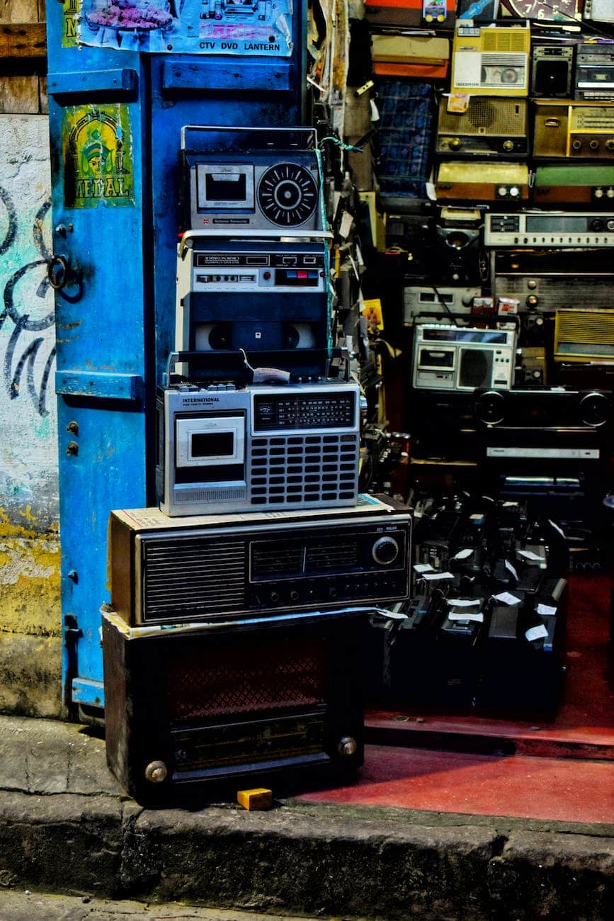 shop with antique technology